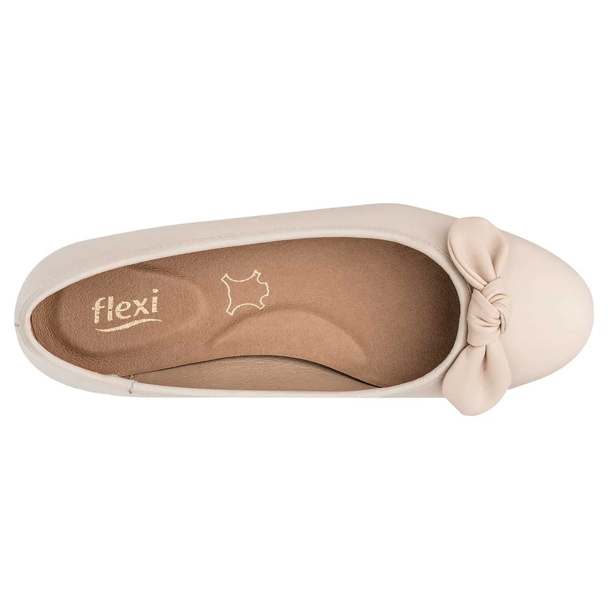 Flats clásicas Exterior Piel Color Beige  Para Mujer De Flexi